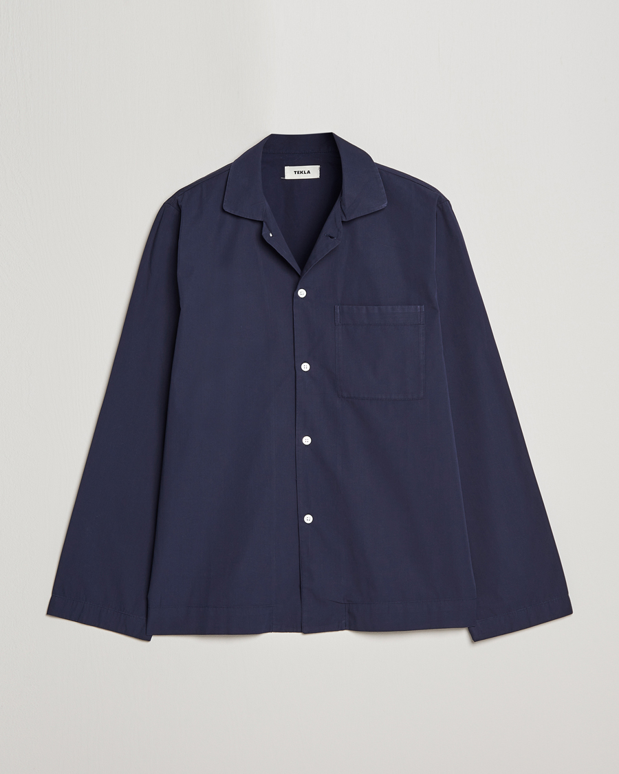 Uomini | Accappatoi & Pigiami | Tekla | Poplin Pyjama Shirt True Navy