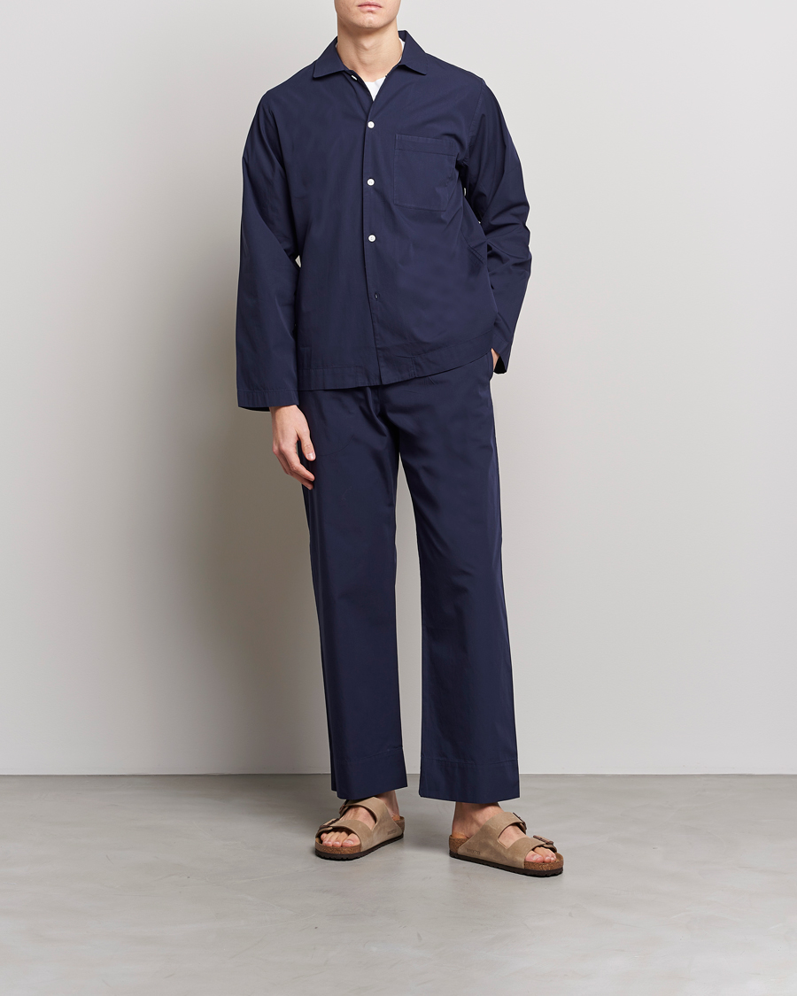 Uomini | Accappatoi & Pigiami | Tekla | Poplin Pyjama Shirt True Navy