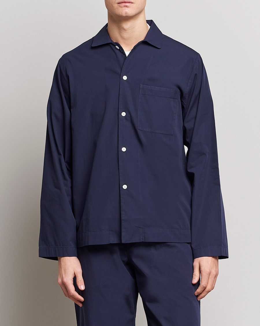 Uomini | Accappatoi & Pigiami | Tekla | Poplin Pyjama Shirt True Navy
