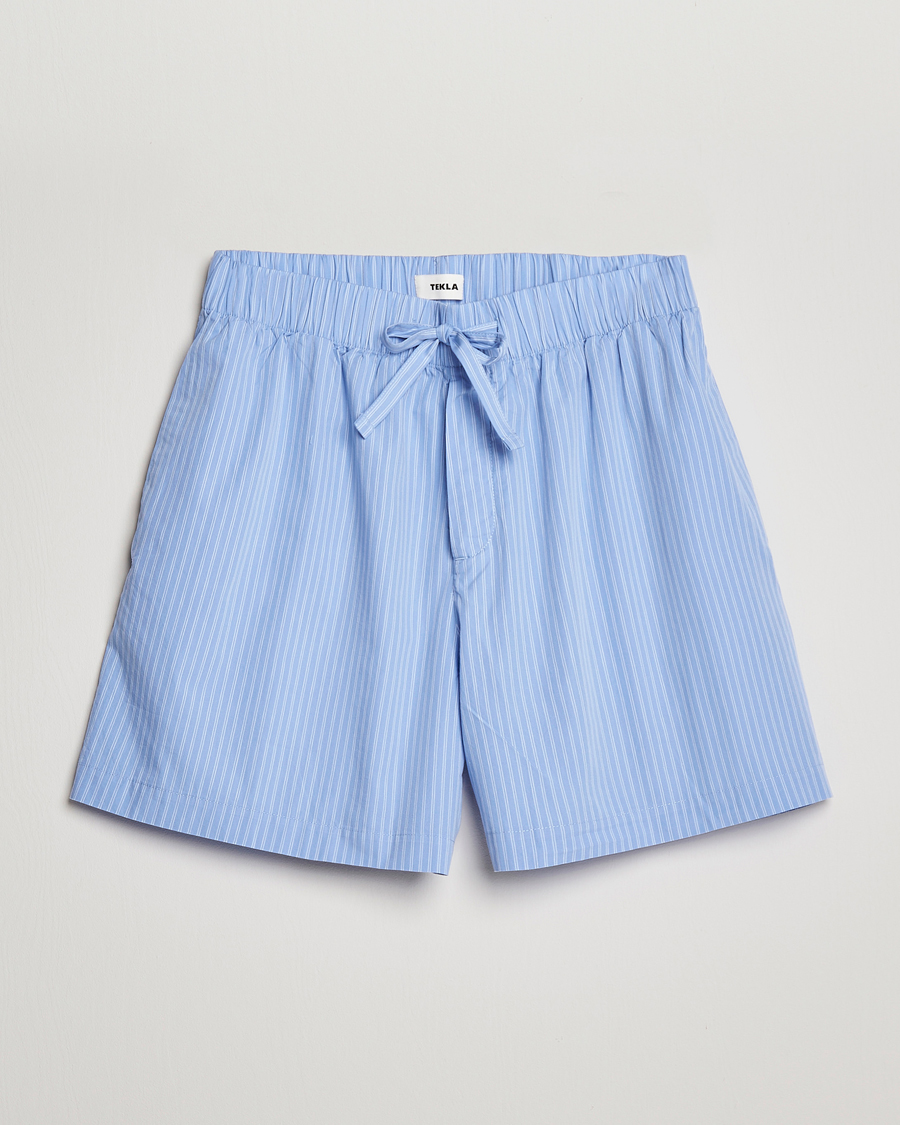 Uomini | Accappatoi & Pigiami | Tekla | Poplin Pyjama Shorts Pin Stripes