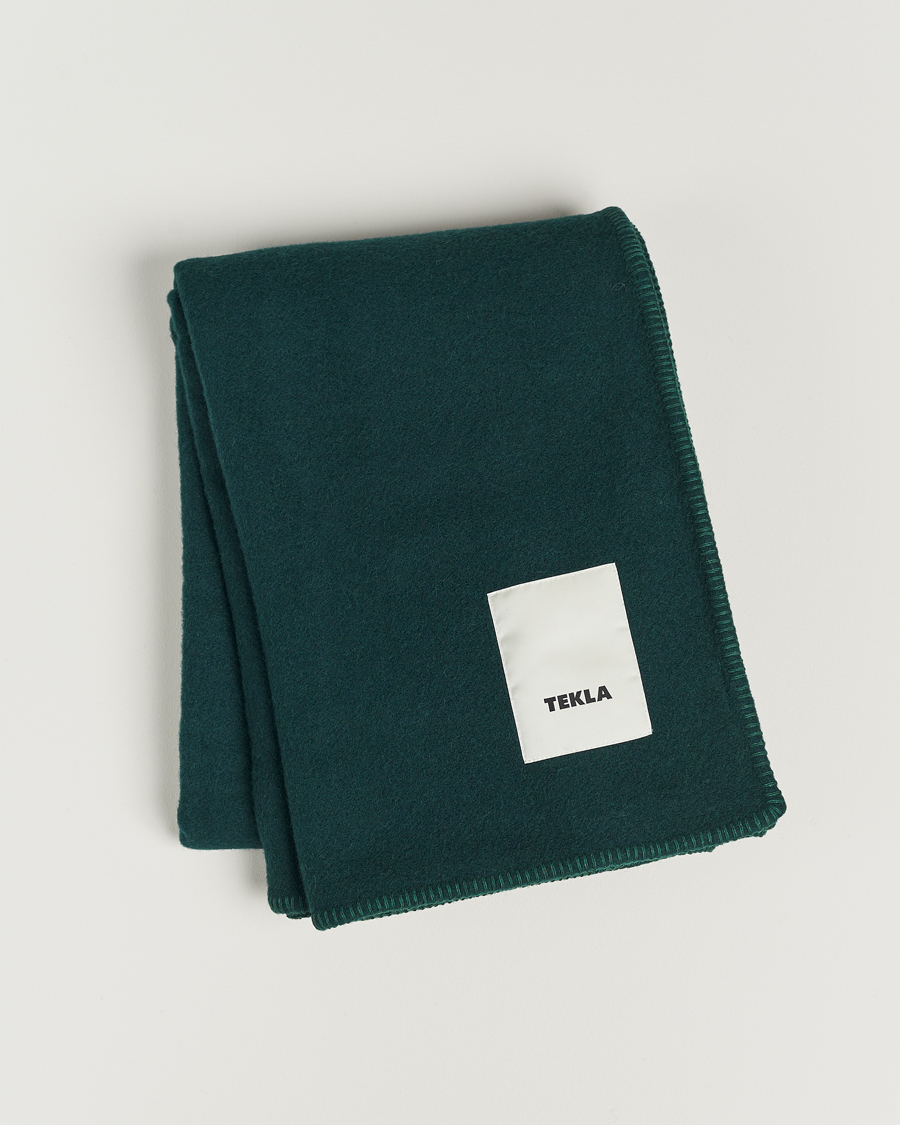Uomini | Tekla Pure New Wool Blanket Dark Green | Tekla | Pure New Wool Blanket Dark Green