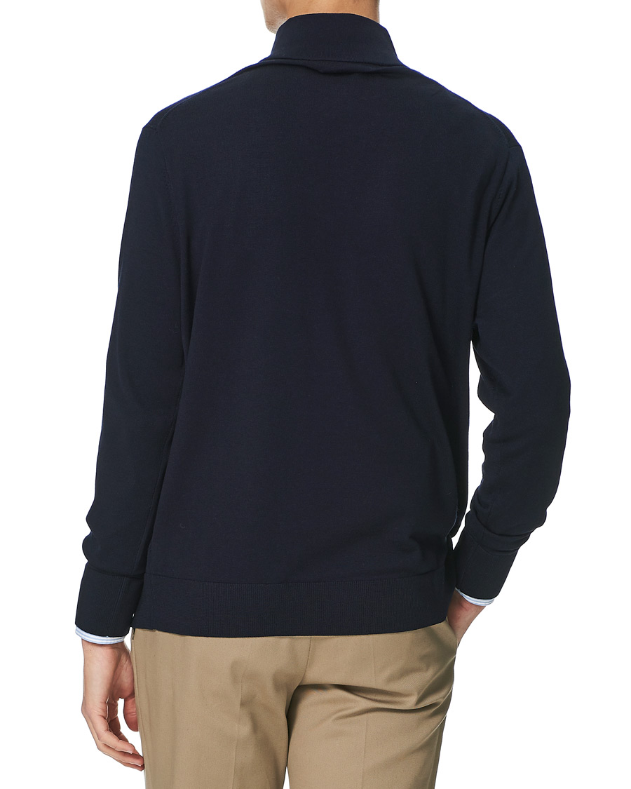 Uomini | Maglieria | Brooks Brothers | Washable Merino Wool Half Zip Navy