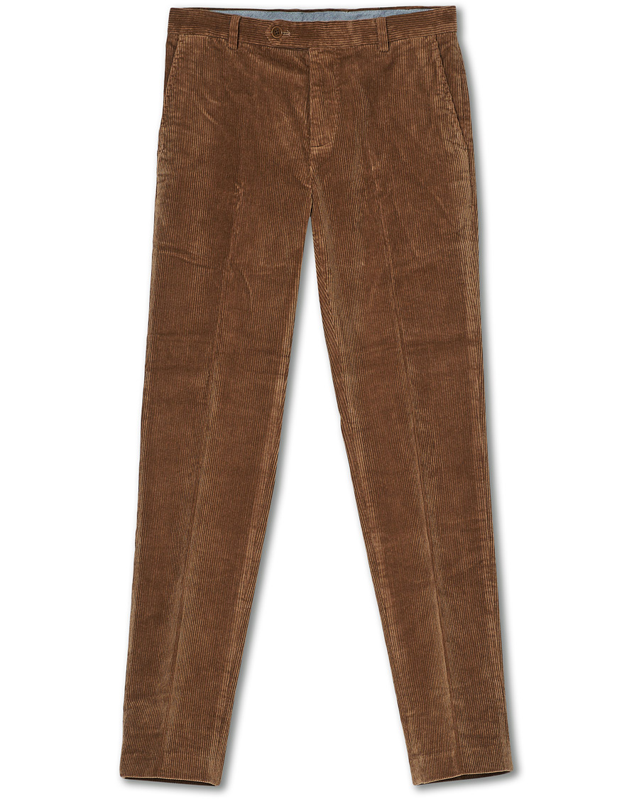 Uomini | Pantaloni | Brooks Brothers | Milano Fit Corduroy Trousers Camel