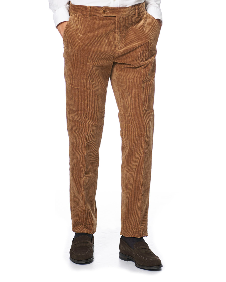 Uomini | Pantaloni | Brooks Brothers | Milano Fit Corduroy Trousers Camel