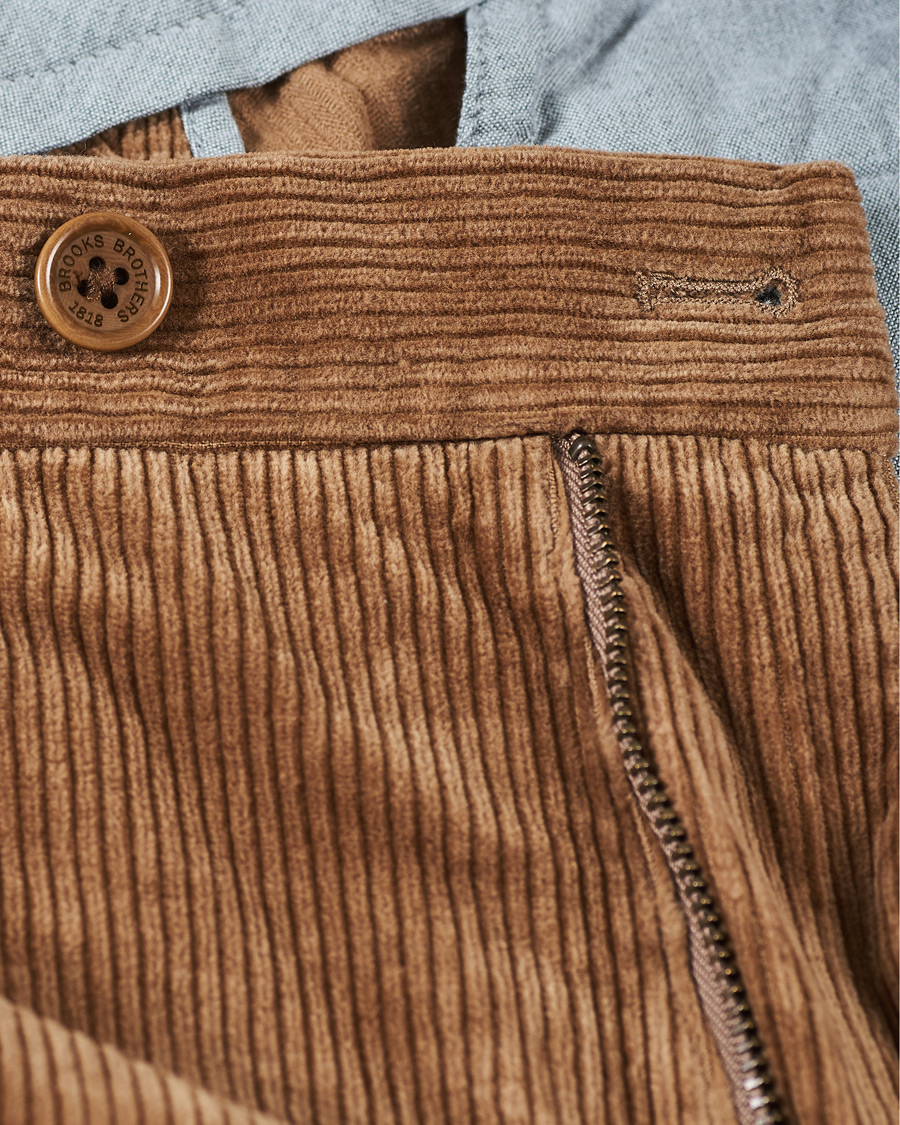 Uomini | Pantaloni | Brooks Brothers | Milano Fit Corduroy Trousers Camel