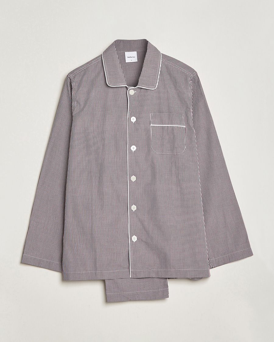 Uomini | Accappatoi & Pigiami | Nufferton | Alf Checked Pyjama Set Brown/White