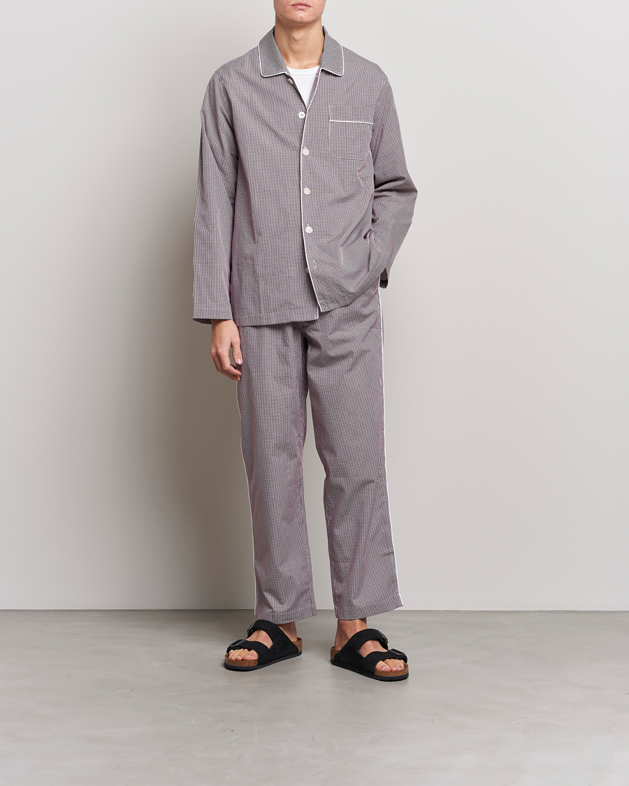 Uomini | Accappatoi & Pigiami | Nufferton | Alf Checked Pyjama Set Brown/White