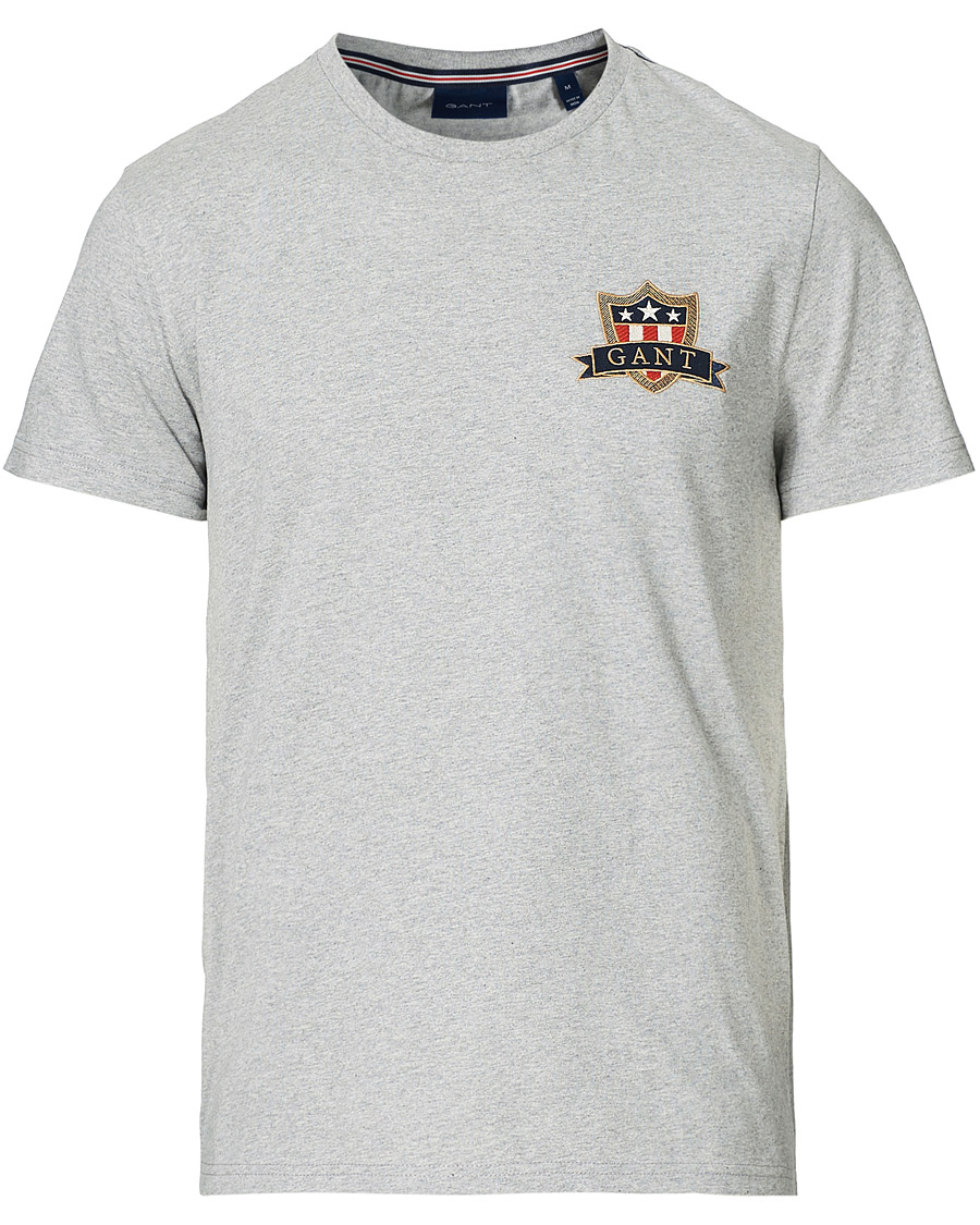 Uomini | T-shirt | GANT | Banner Shield Tee Grey Melange