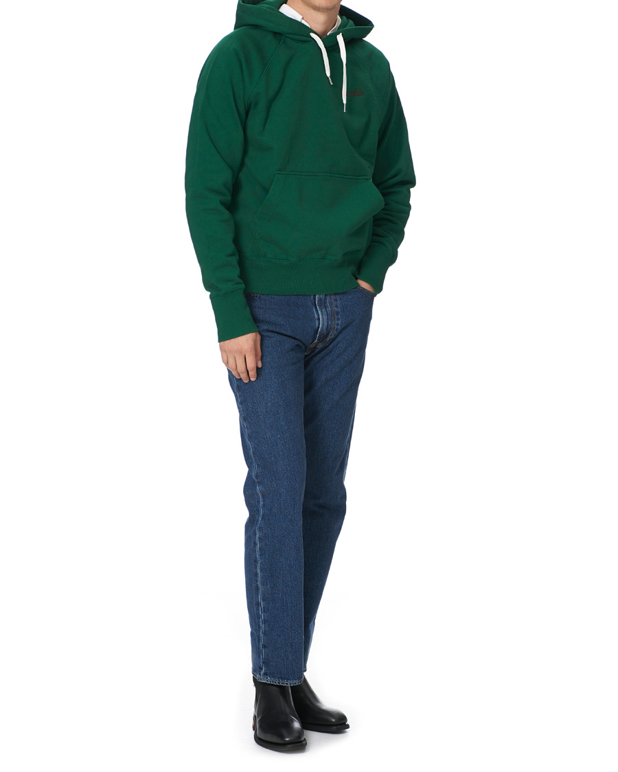 Uomini | Maglieria | Drake's | Hooded Cotton Sweatshirt Green