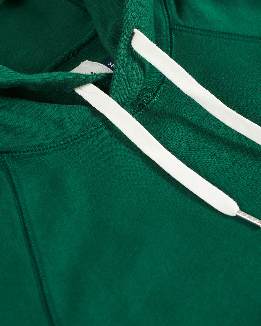 Uomini | Maglieria | Drake's | Hooded Cotton Sweatshirt Green