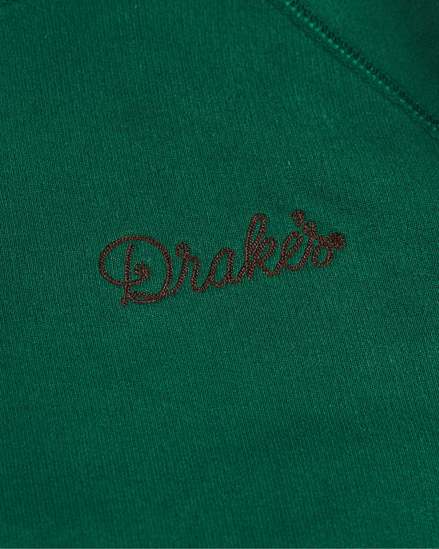 Uomini | Maglieria | Drake's | Hooded Cotton Sweatshirt Green