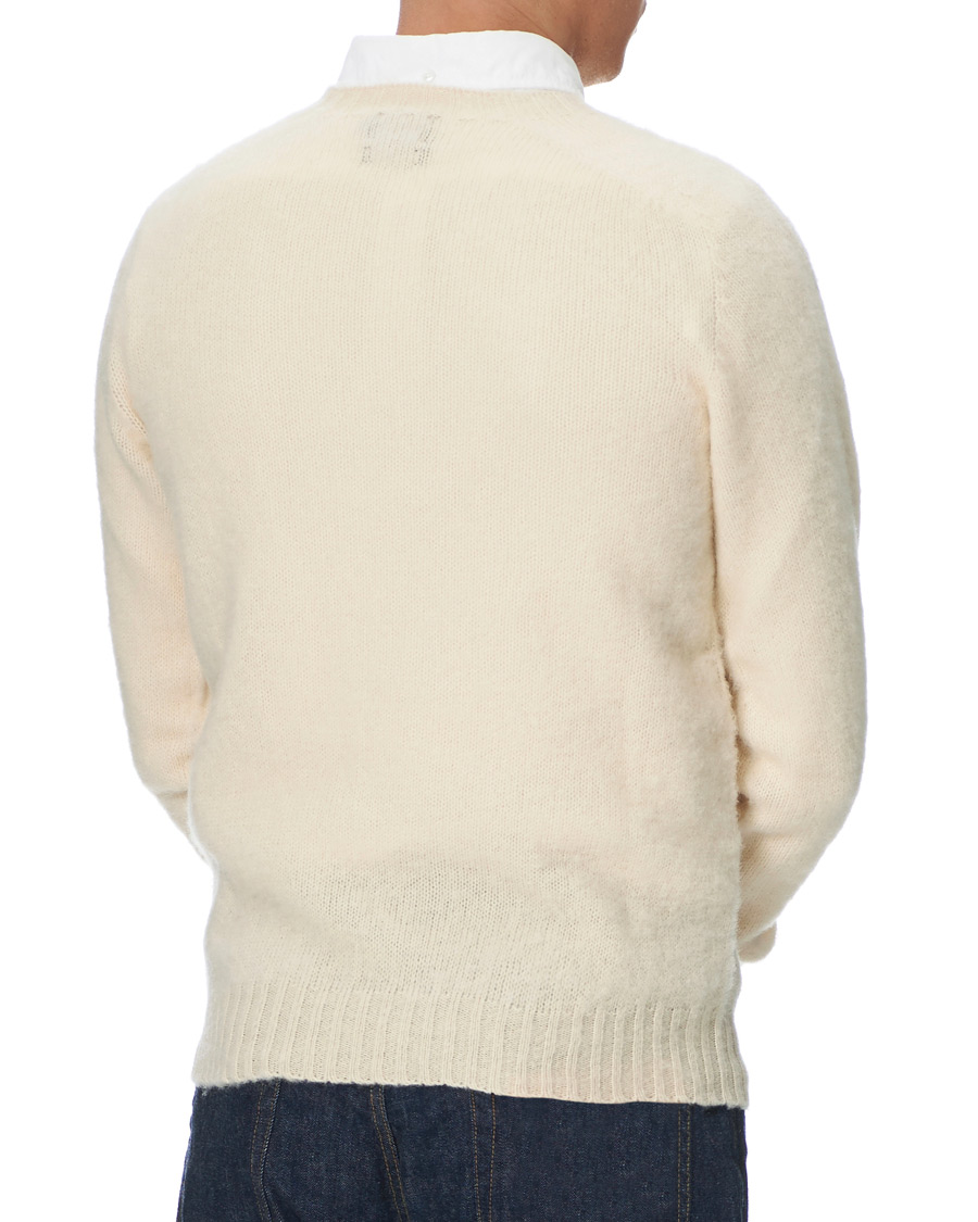 Uomini | Maglieria | Drake's | Shetland Crew Neck Jumper Ecru