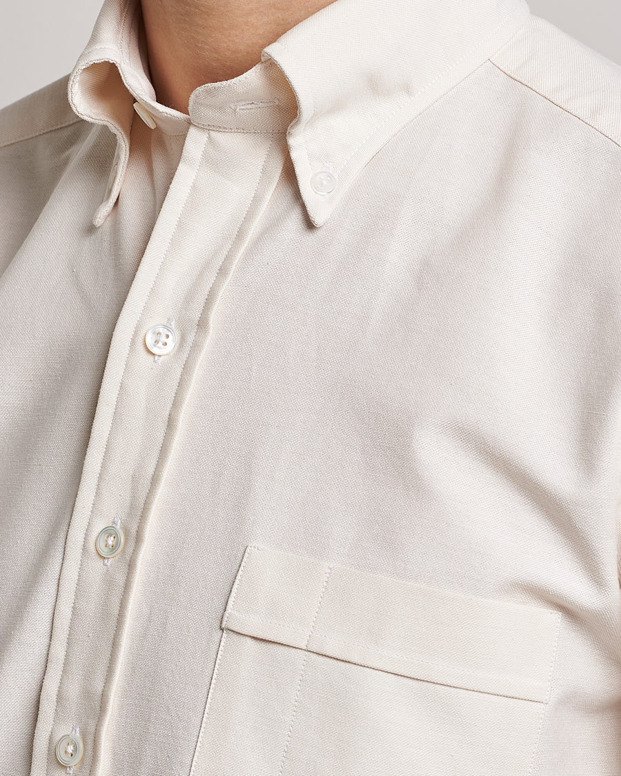 Uomini | Camicie | Drake's | Button Down Oxford Shirt Cream