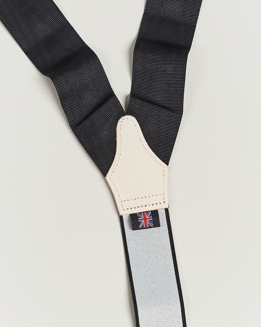 Uomini | Albert Thurston Moiré Braces 40mm Black | Albert Thurston | Moiré Braces 40mm Black