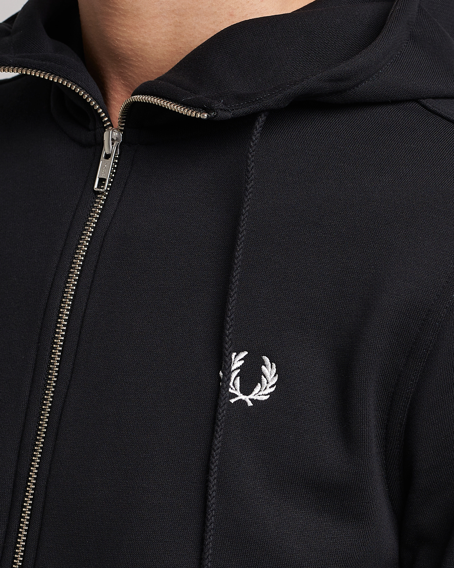 Uomini | Maglieria | Fred Perry | Full Zip Hooded Sweatshirt Black