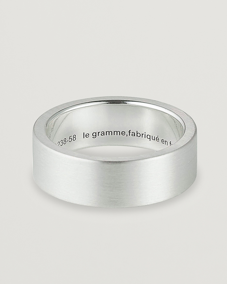 Uomini | Gioielli | LE GRAMME | Ribbon Brushed Ring Sterling Silver