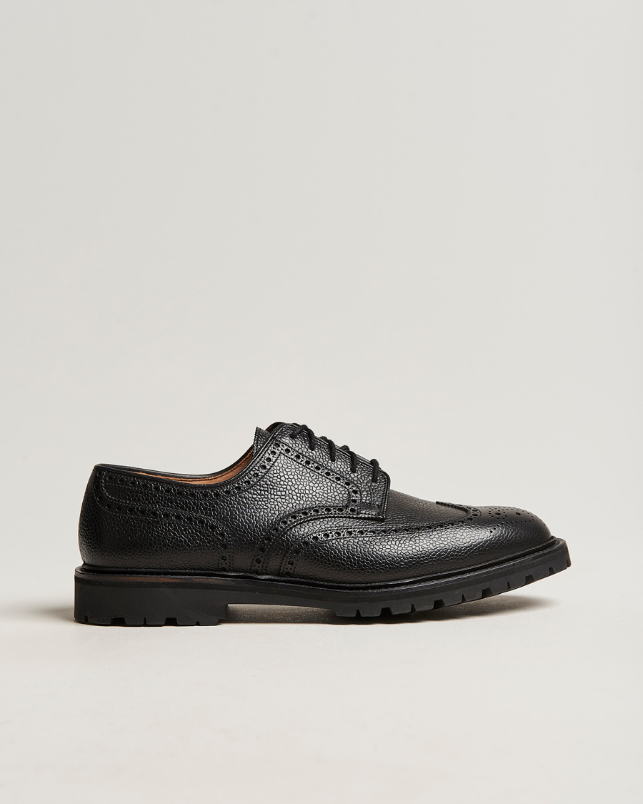 Uomini | Scarpe derby | Crockett & Jones | Pembroke Derbys Scotch Grain Vibram Black Calf