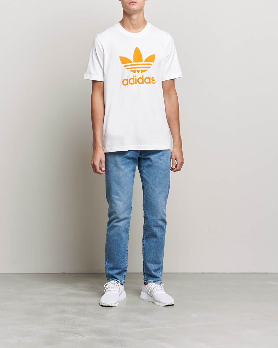 Uomini | T-shirt | adidas Originals | Trefoil Crew Neck Tee White/Orange