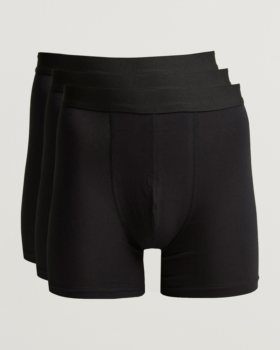 Uomini | Biancheria intima | Bread & Boxers | 3-Pack Long Boxer Brief Black