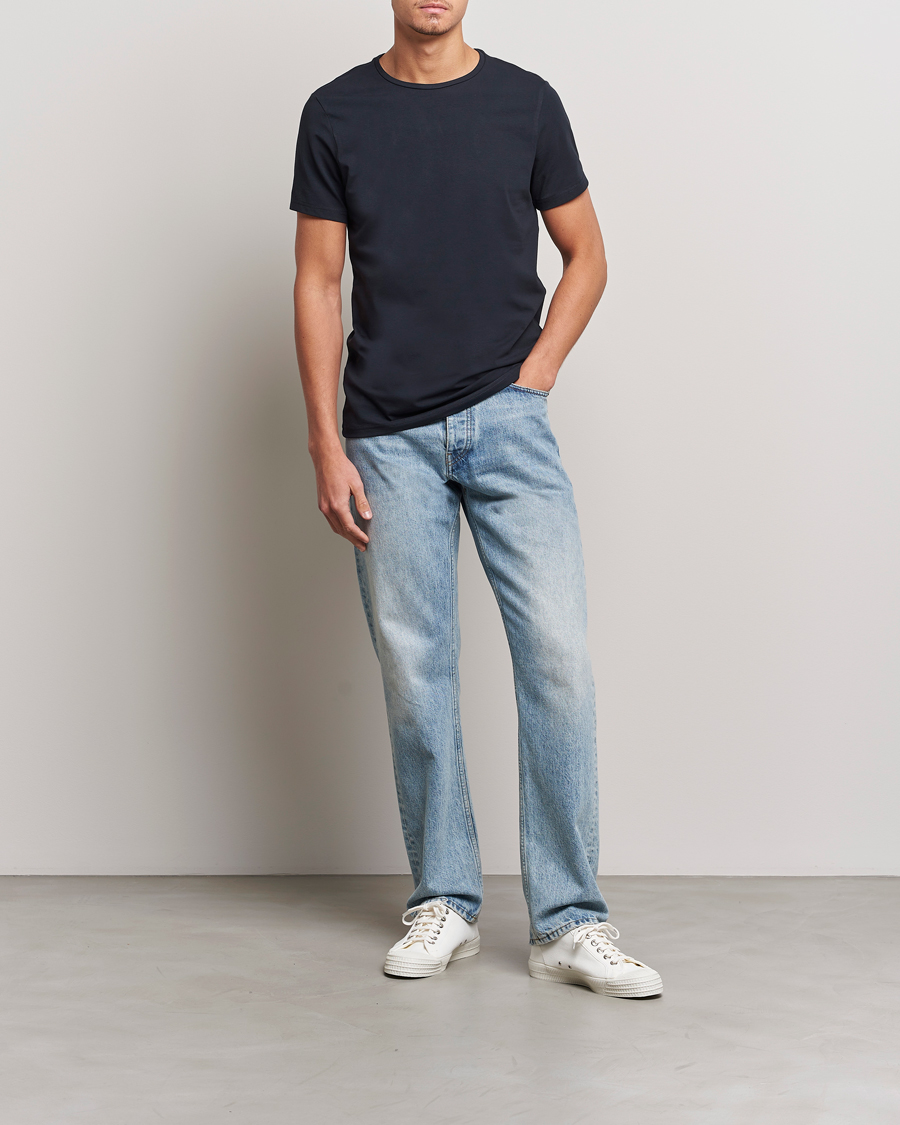 Uomini | T-shirt | Bread & Boxers | 2-Pack Crew Neck Tee Dark Navy
