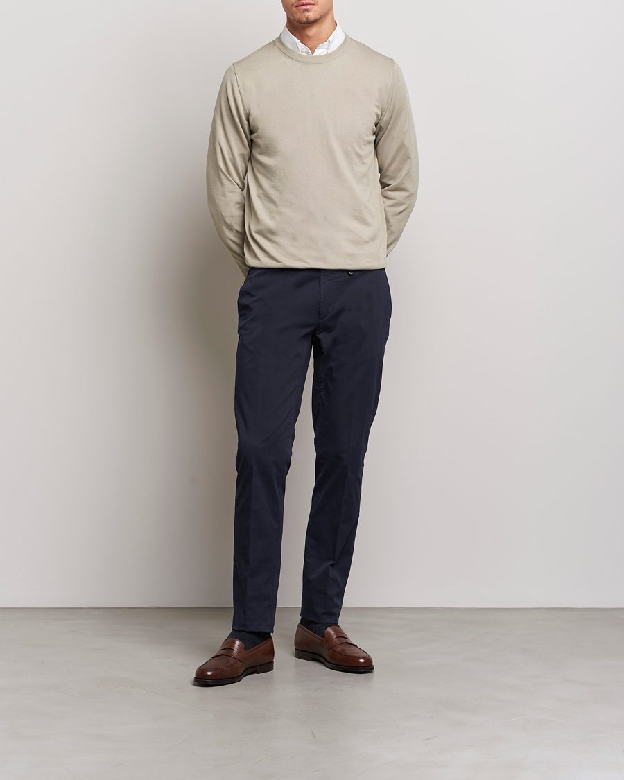 Uomini | Maglieria | Canali | Cotton Crew Neck Pullover Sage