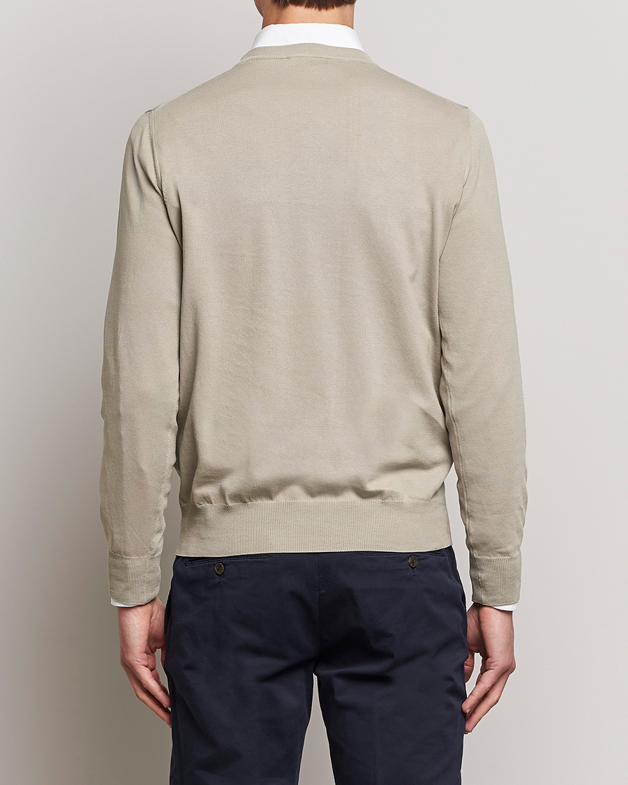 Uomini | Maglieria | Canali | Cotton Crew Neck Pullover Sage