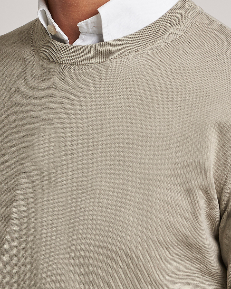 Uomini | Maglieria | Canali | Cotton Crew Neck Pullover Sage