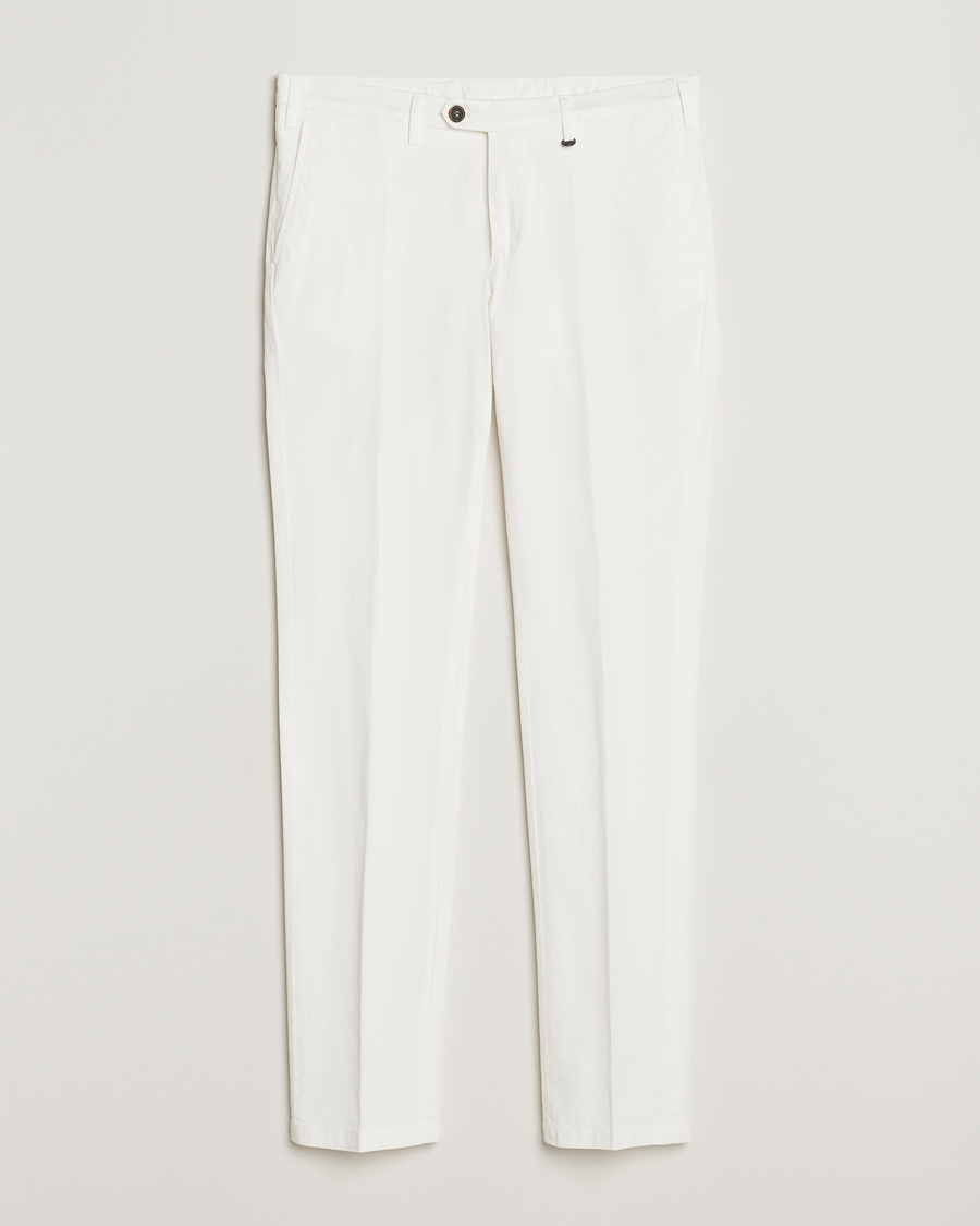 Uomini | Pantaloni | Canali | Cotton Stretch Chinos Optical White