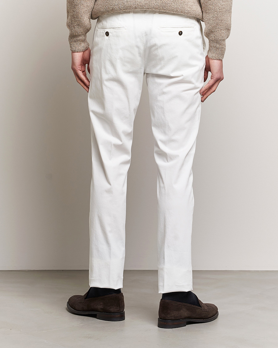 Uomini | Pantaloni | Canali | Cotton Stretch Chinos Optical White