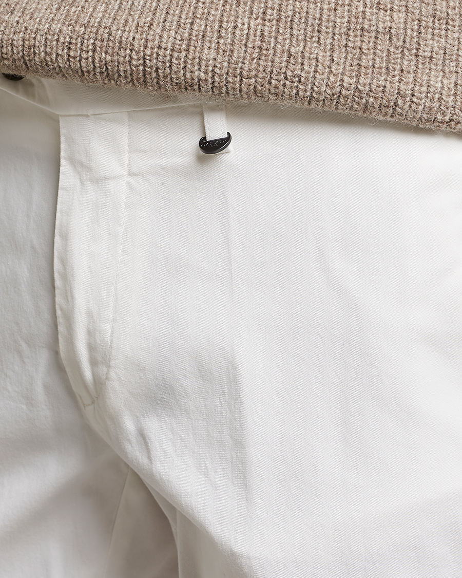 Uomini | Pantaloni | Canali | Cotton Stretch Chinos Optical White