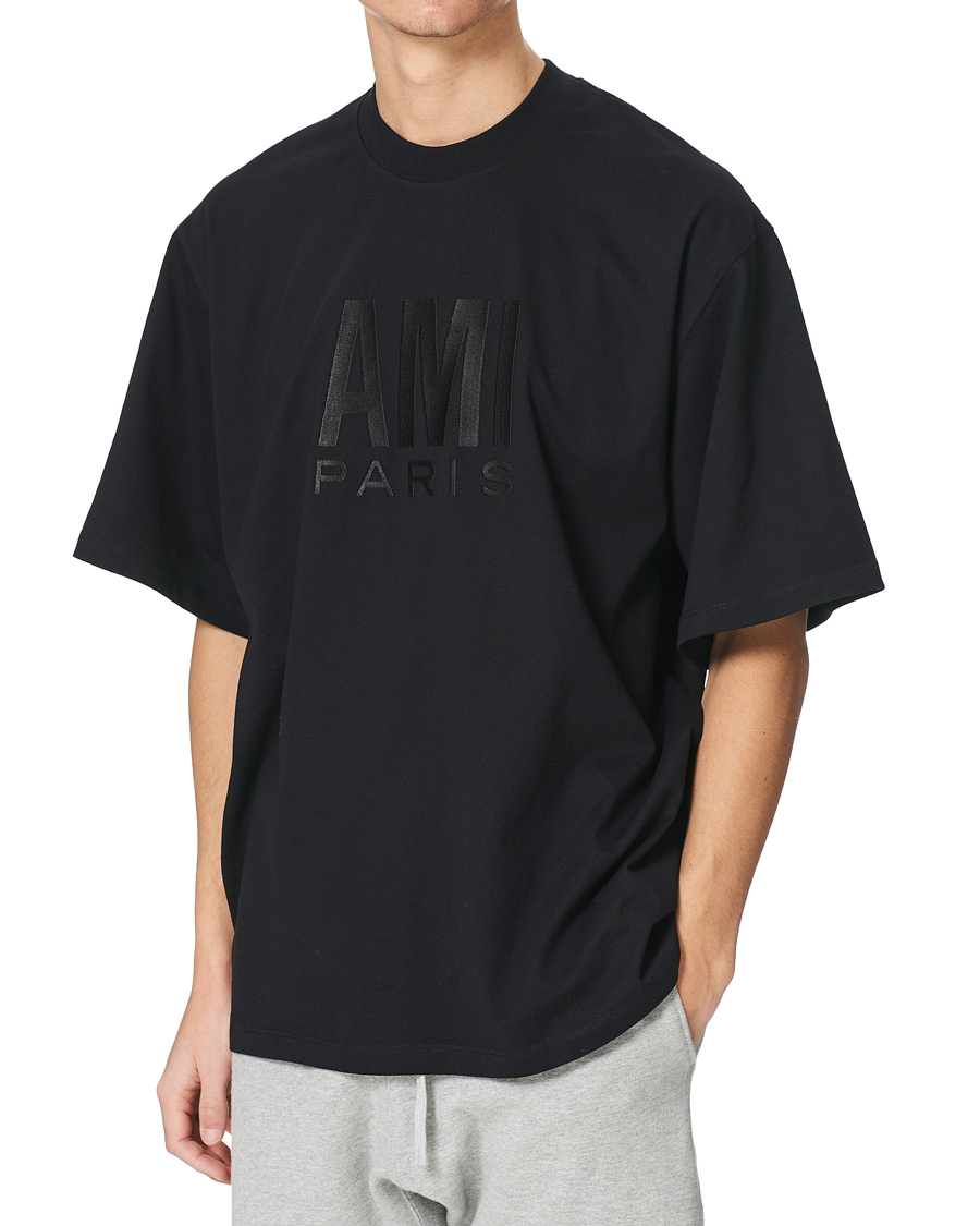Uomini | T-shirt | AMI | Oversize Logo Tee Black