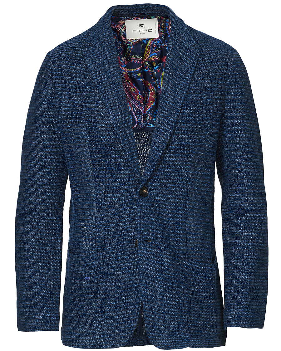 Uomini | Blazers | Etro | Jacquard Jersey Blazer Navy