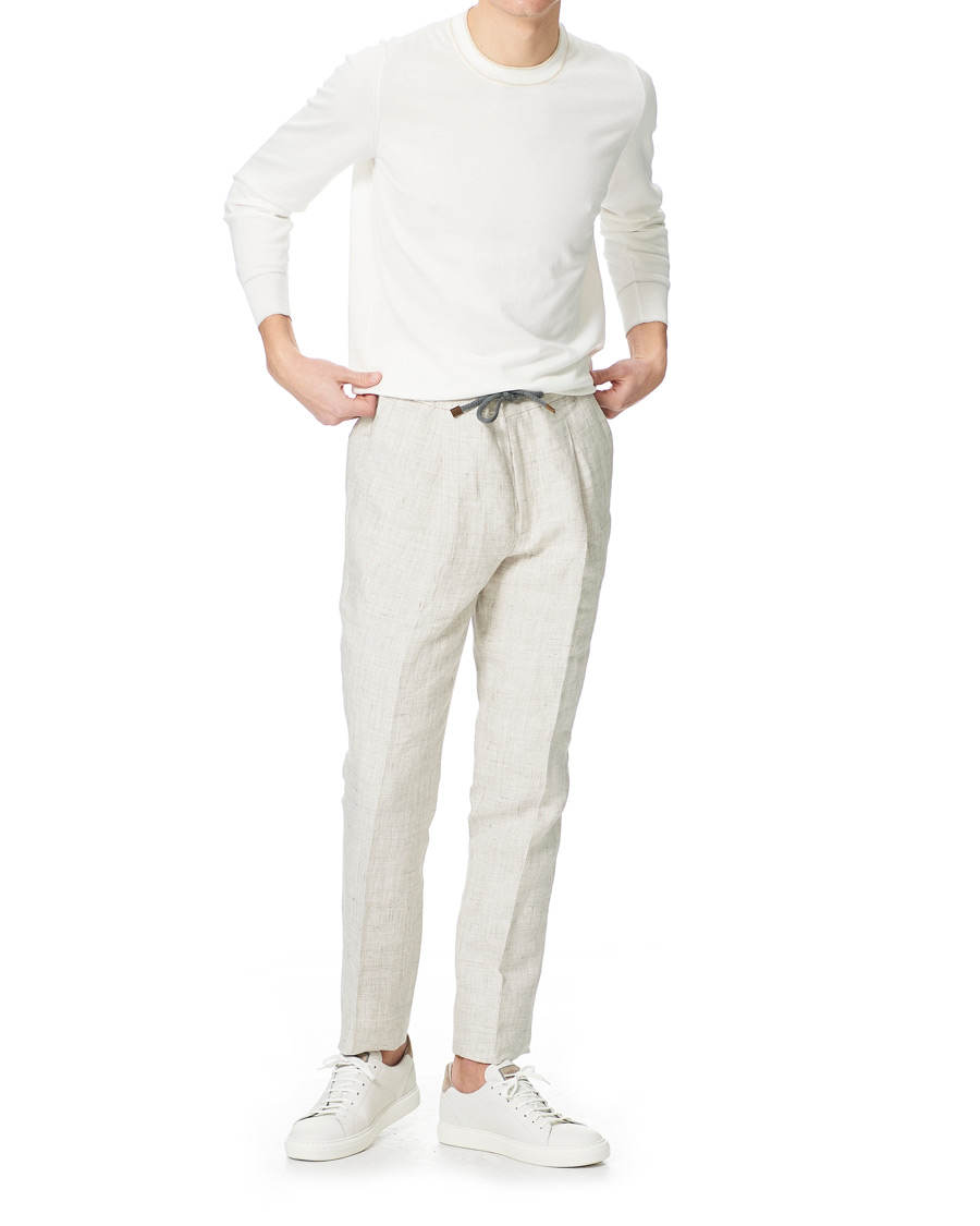 Uomini | Maglieria | Brunello Cucinelli | Contrast Collar Crew Neck Sweater Panama