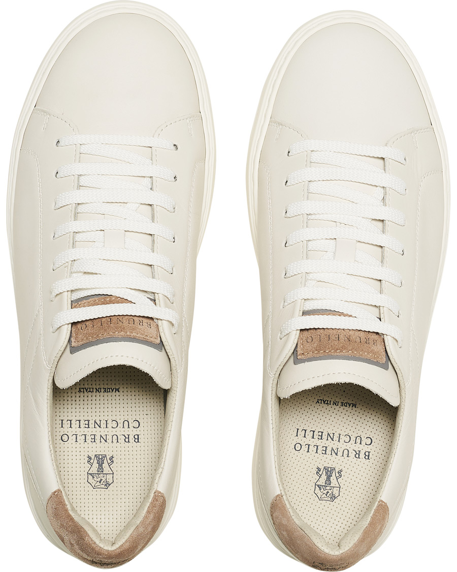 Uomini | Brunello Cucinelli Plain Sneaker White Calf | Brunello Cucinelli | Plain Sneaker White Calf