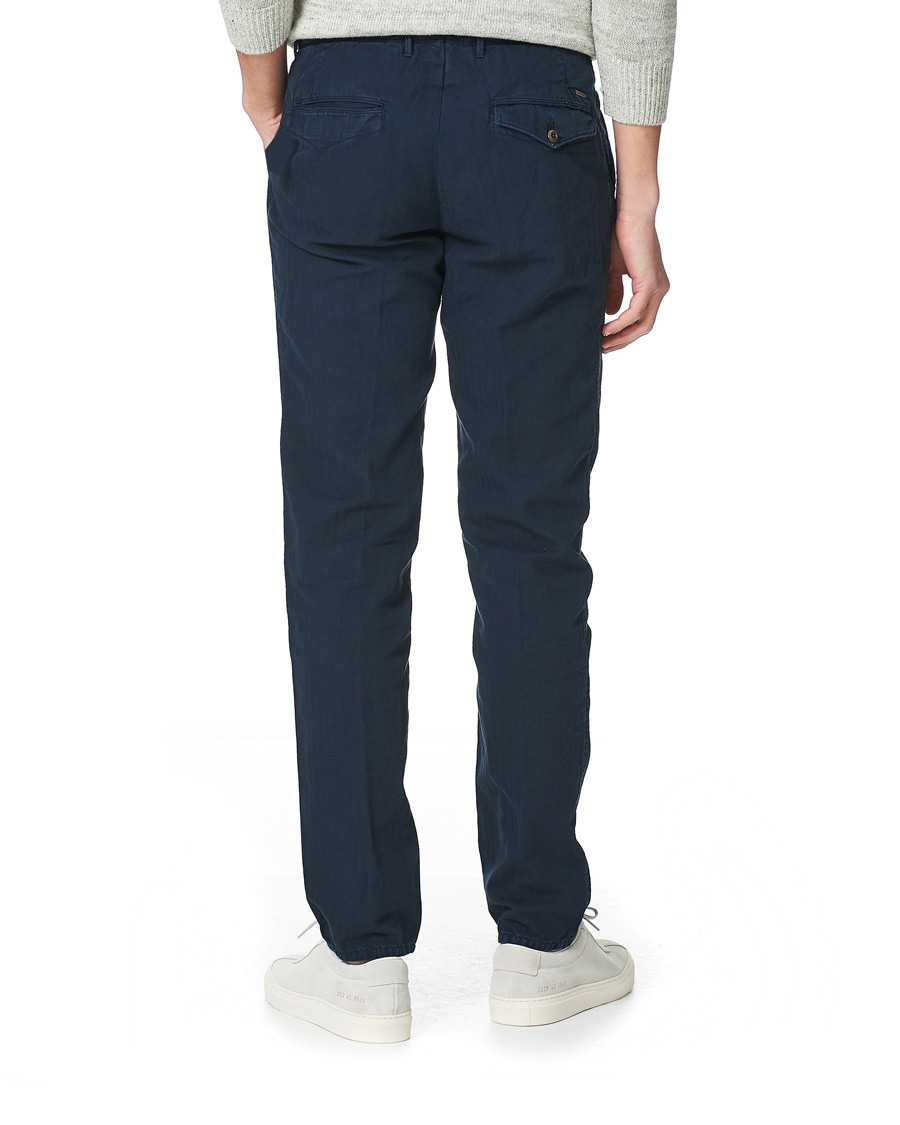 Uomini | Pantaloni | Incotex | Tapered Fit Cotton Trousers Navy
