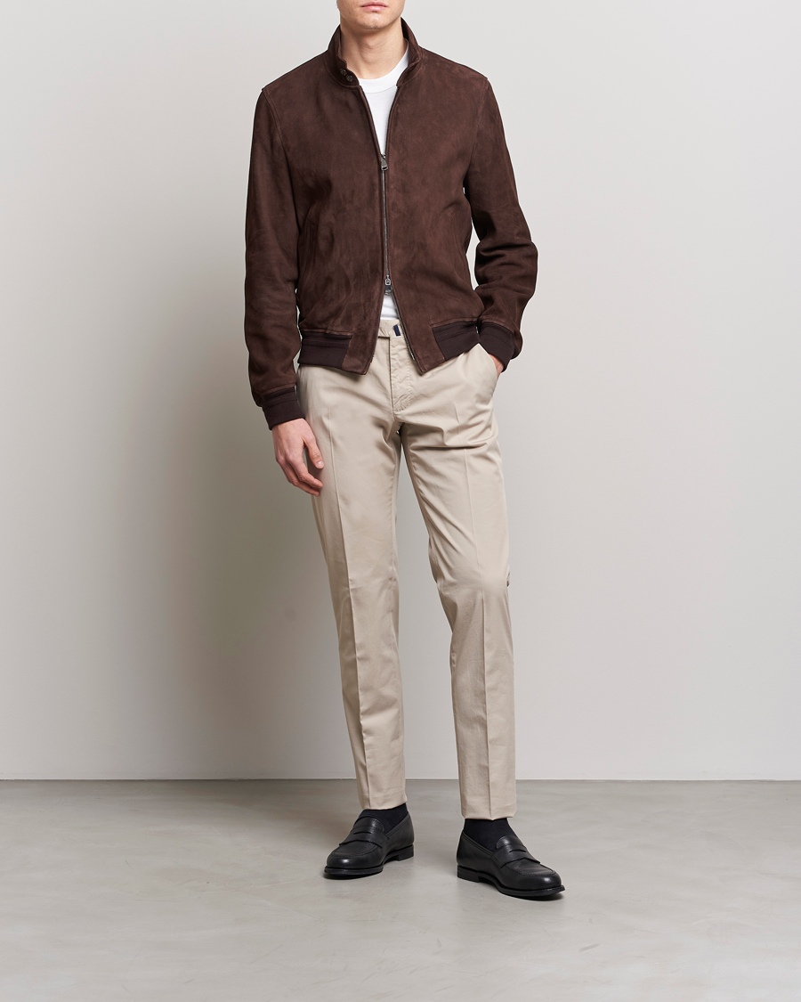 Uomini | Pantaloni | Incotex | Slim Fit Comfort Chinos Light Grey