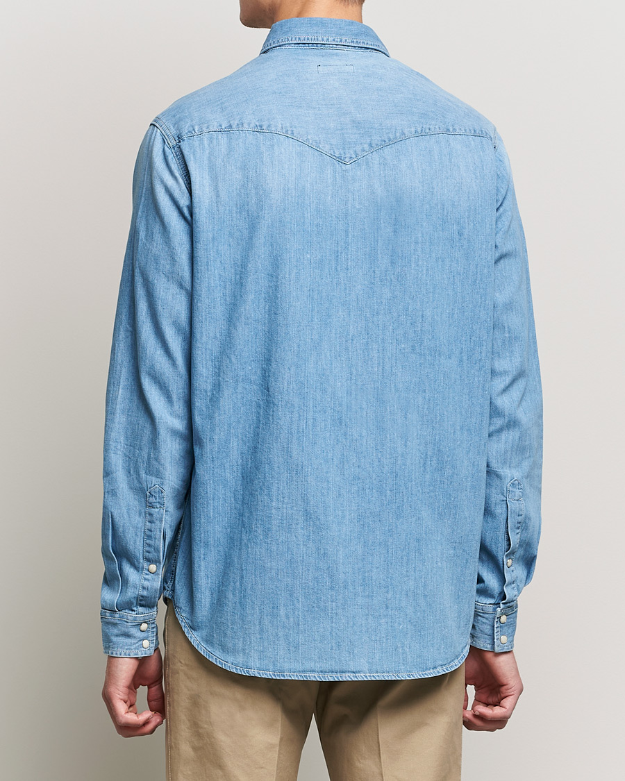Uomini | Camicie | J.Lindeberg | Carson Western Denim Shirt Bleached Denim