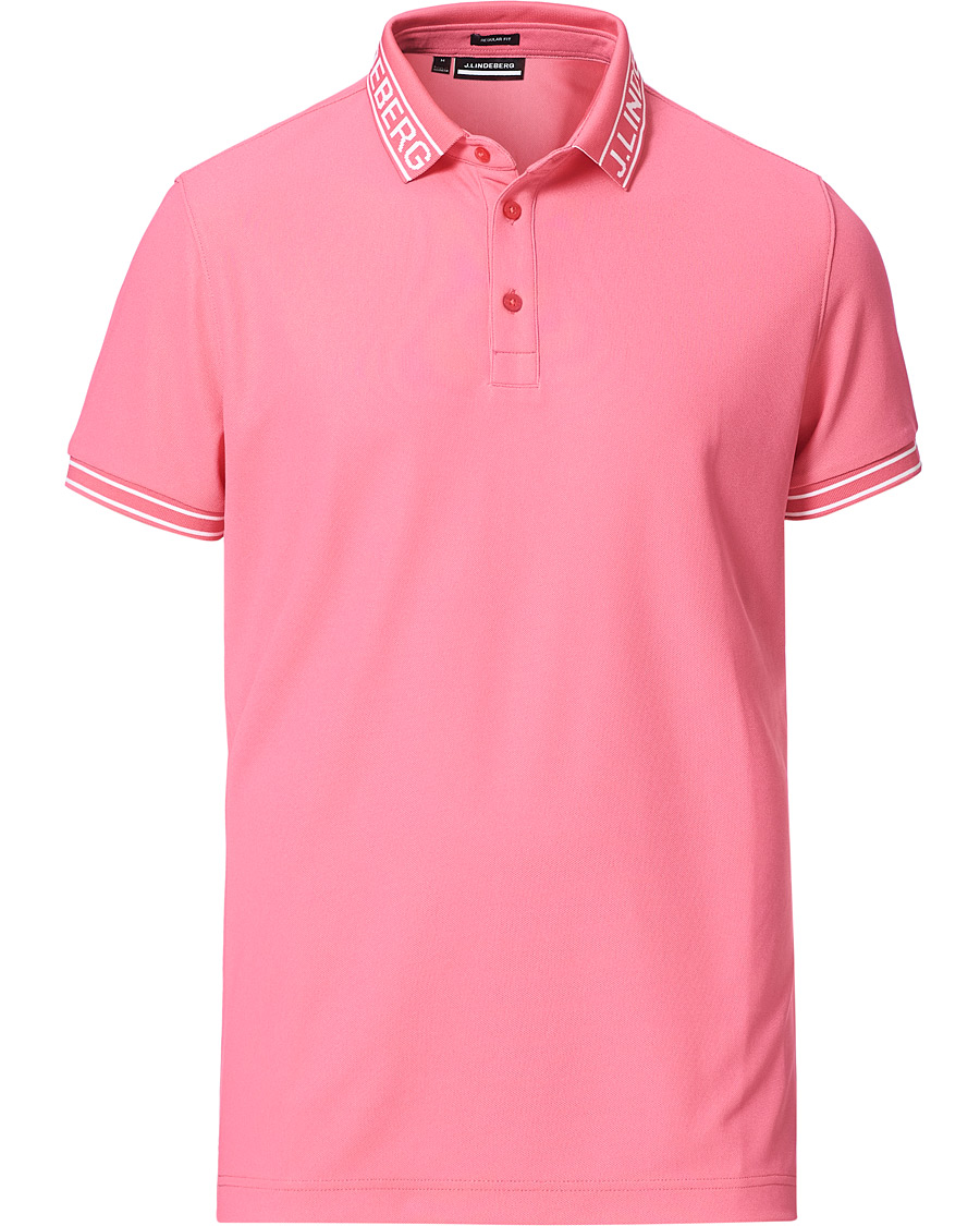 Uomini | Polo | J.Lindeberg | Austin Regular Golf Polo Hot Pink