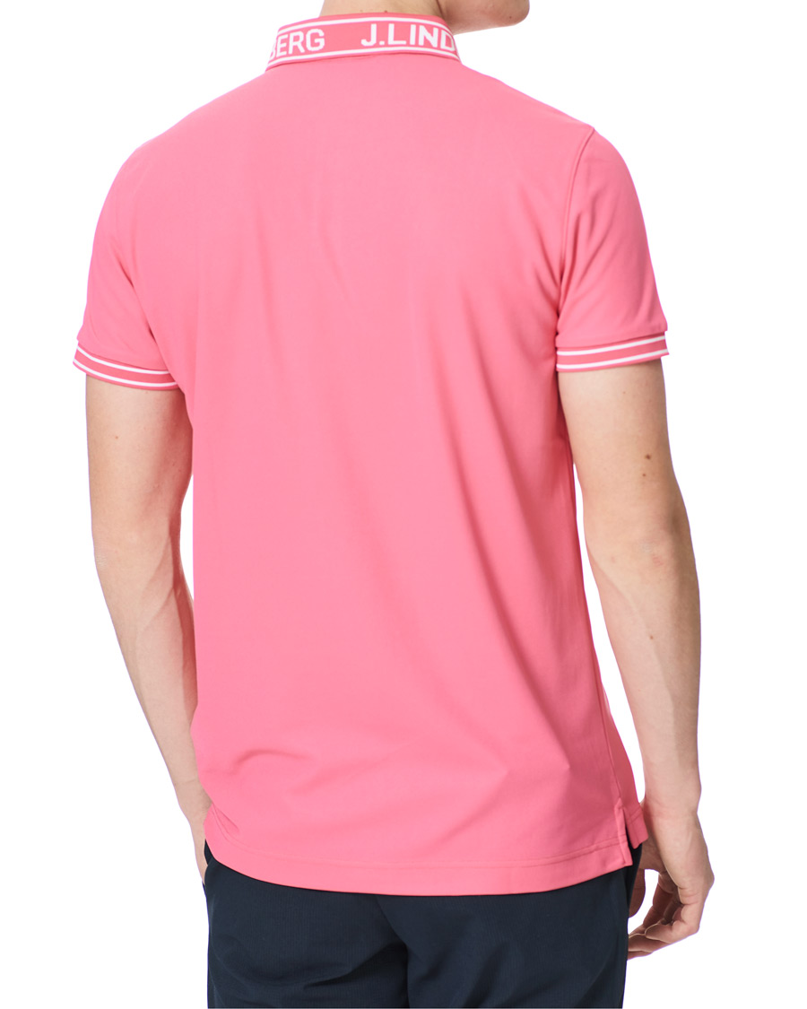 Uomini | Polo | J.Lindeberg | Austin Regular Golf Polo Hot Pink