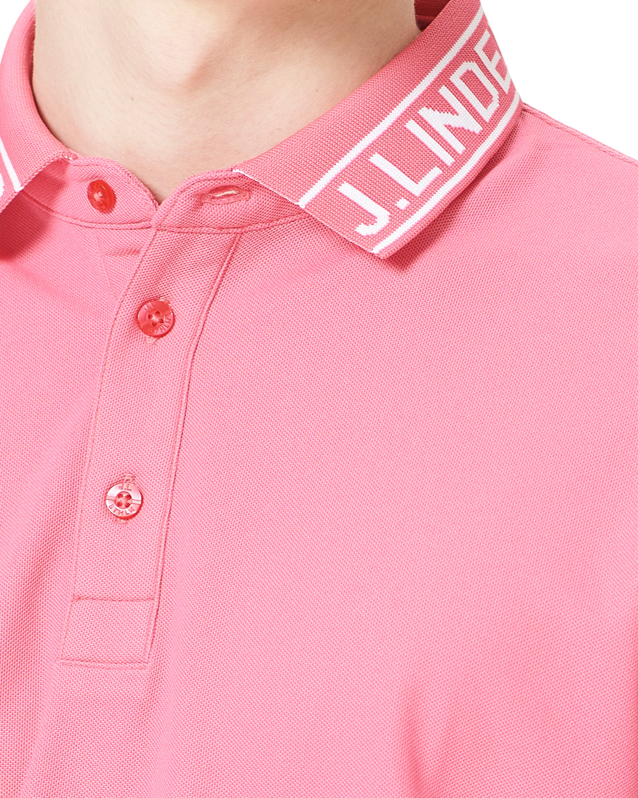 Uomini | Polo | J.Lindeberg | Austin Regular Golf Polo Hot Pink