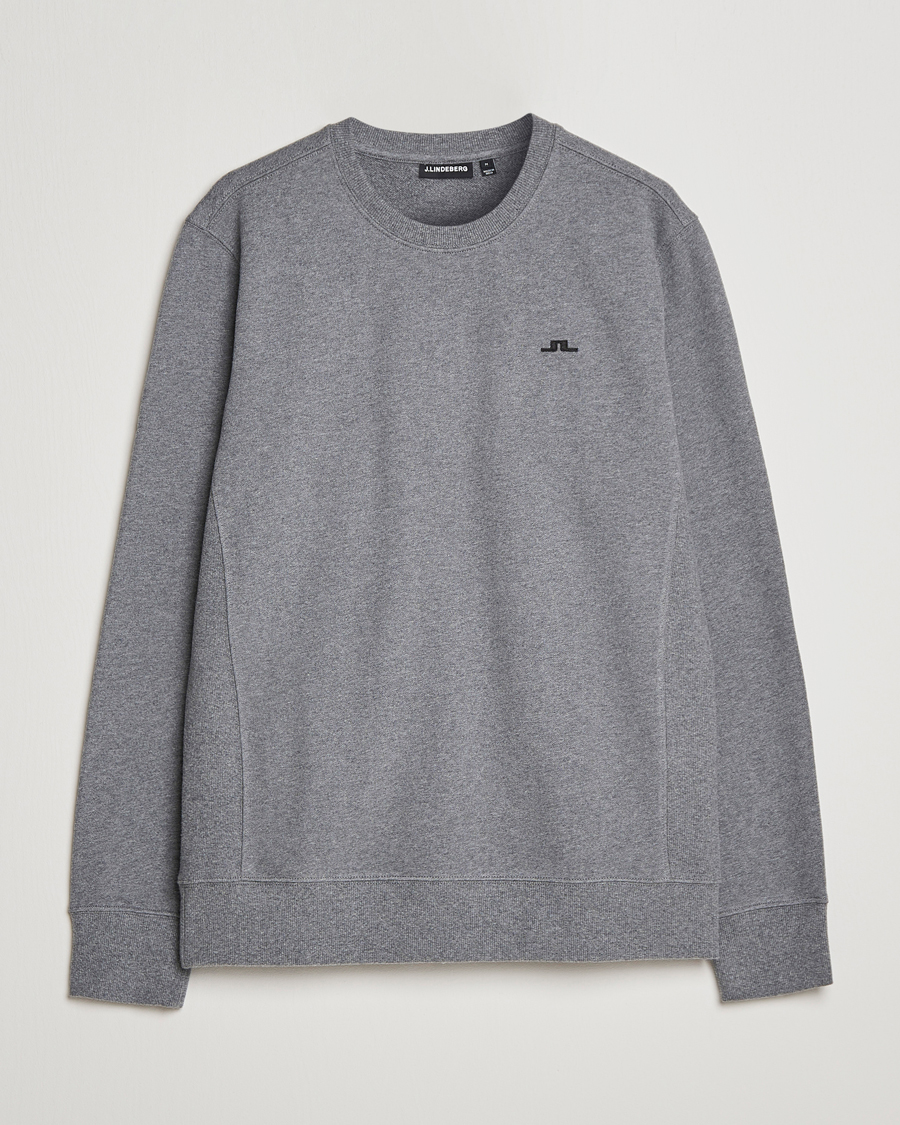 Uomini | Maglieria | J.Lindeberg | Cal Crew Neck Sweat Grey Melange
