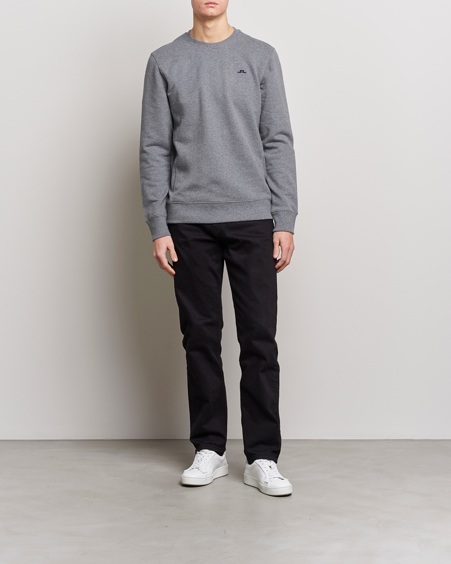 Uomini | Maglieria | J.Lindeberg | Cal Crew Neck Sweat Grey Melange