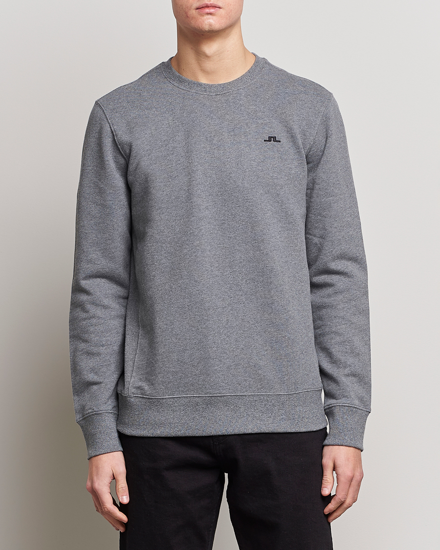 Uomini | Maglieria | J.Lindeberg | Cal Crew Neck Sweat Grey Melange