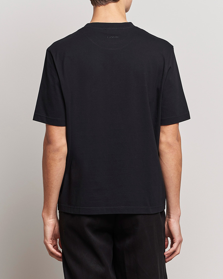 Uomini | T-shirt | Lanvin | Embroidered Tonal Logo T-Shirt Black
