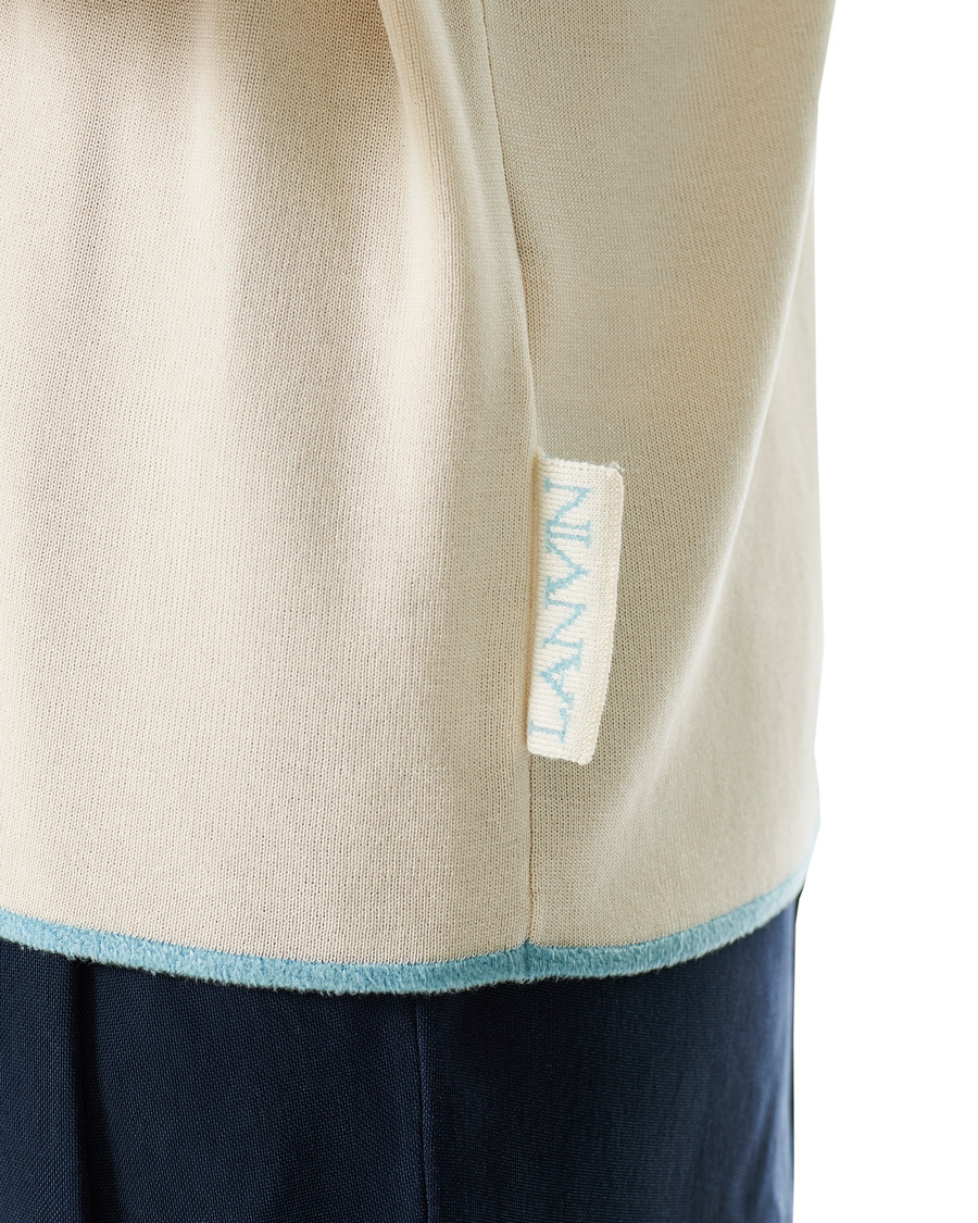 Uomini | Polo | Lanvin | Knitted Short Sleeve Polo Ecru