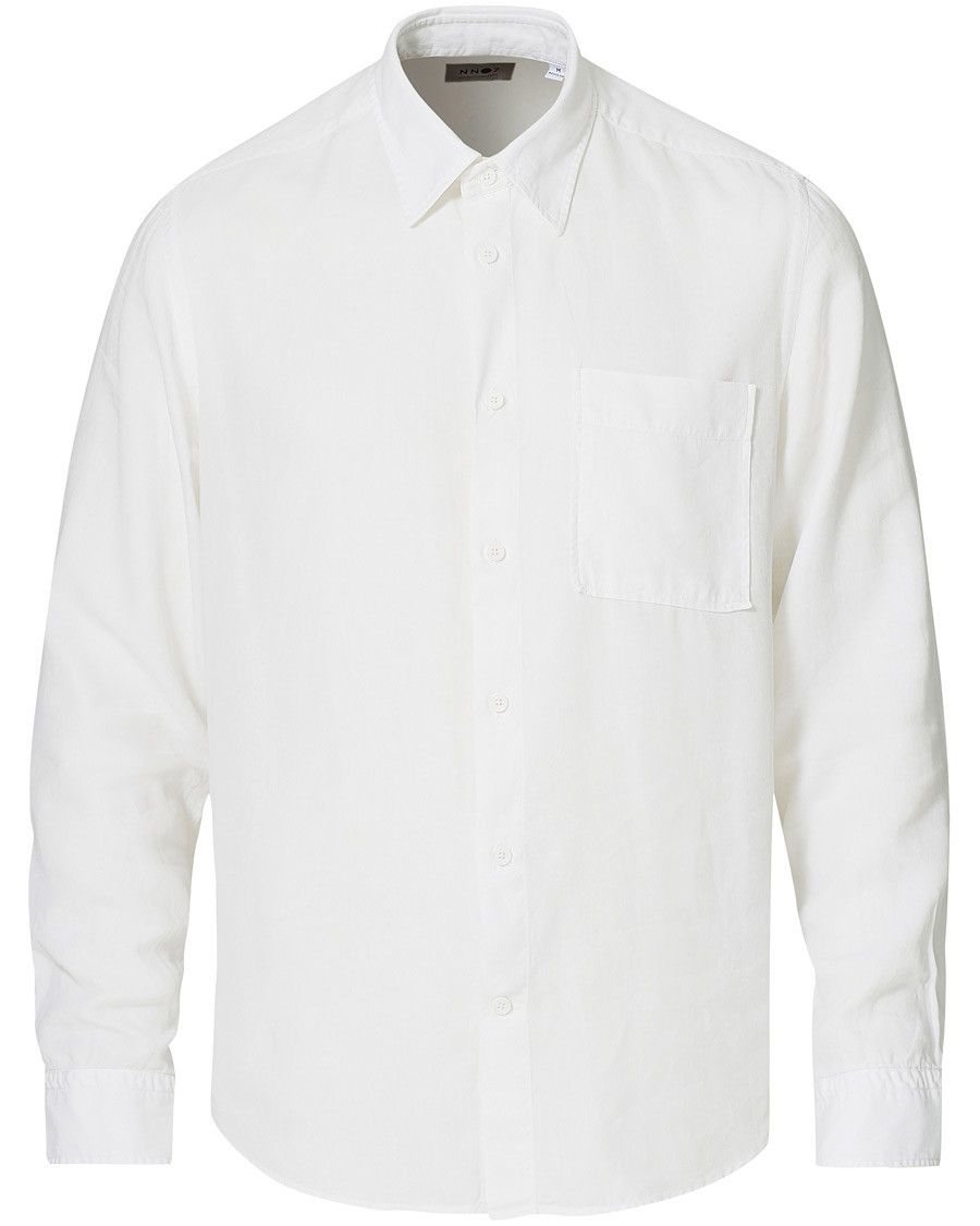 Uomini | Camicie | NN07 | Arne Tencel/Linen Shirt White