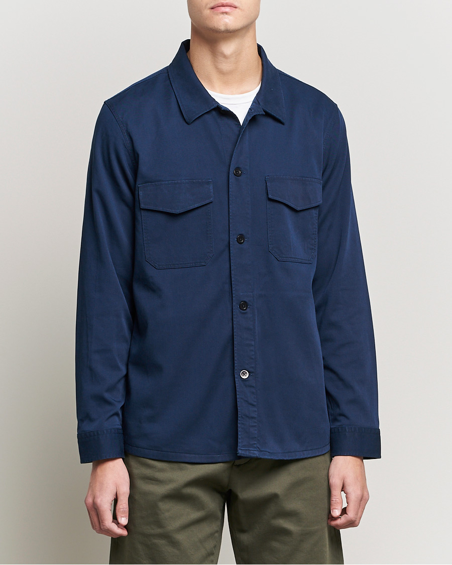 Uomini | Camicie | NN07 | Bernard Tencel Overshirt Navy