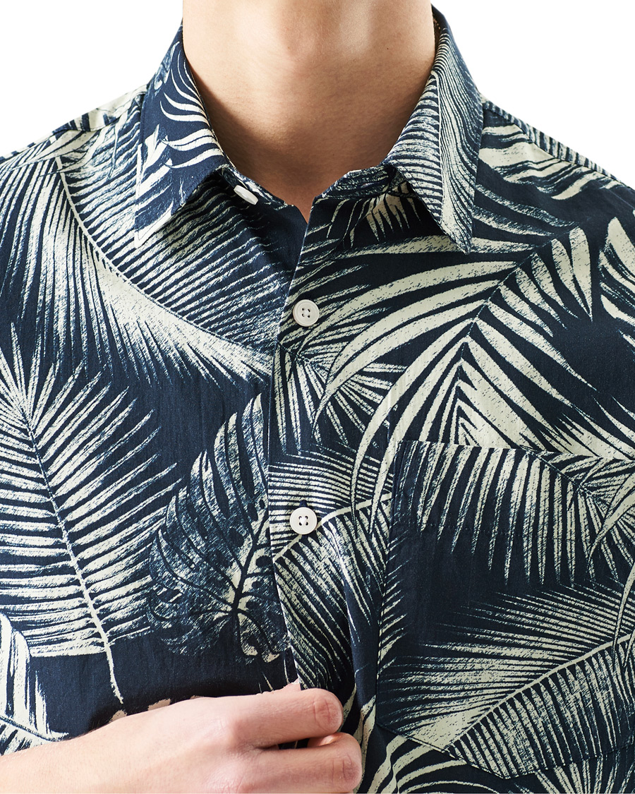 Uomini | Camicie | NN07 | Errico Printed Short Sleeve Shirt Blue