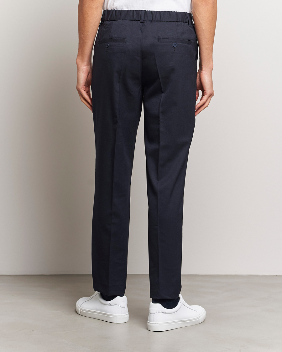 Uomini | Pantaloni | A Day's March | Smart Trousers Wool Twill Navy