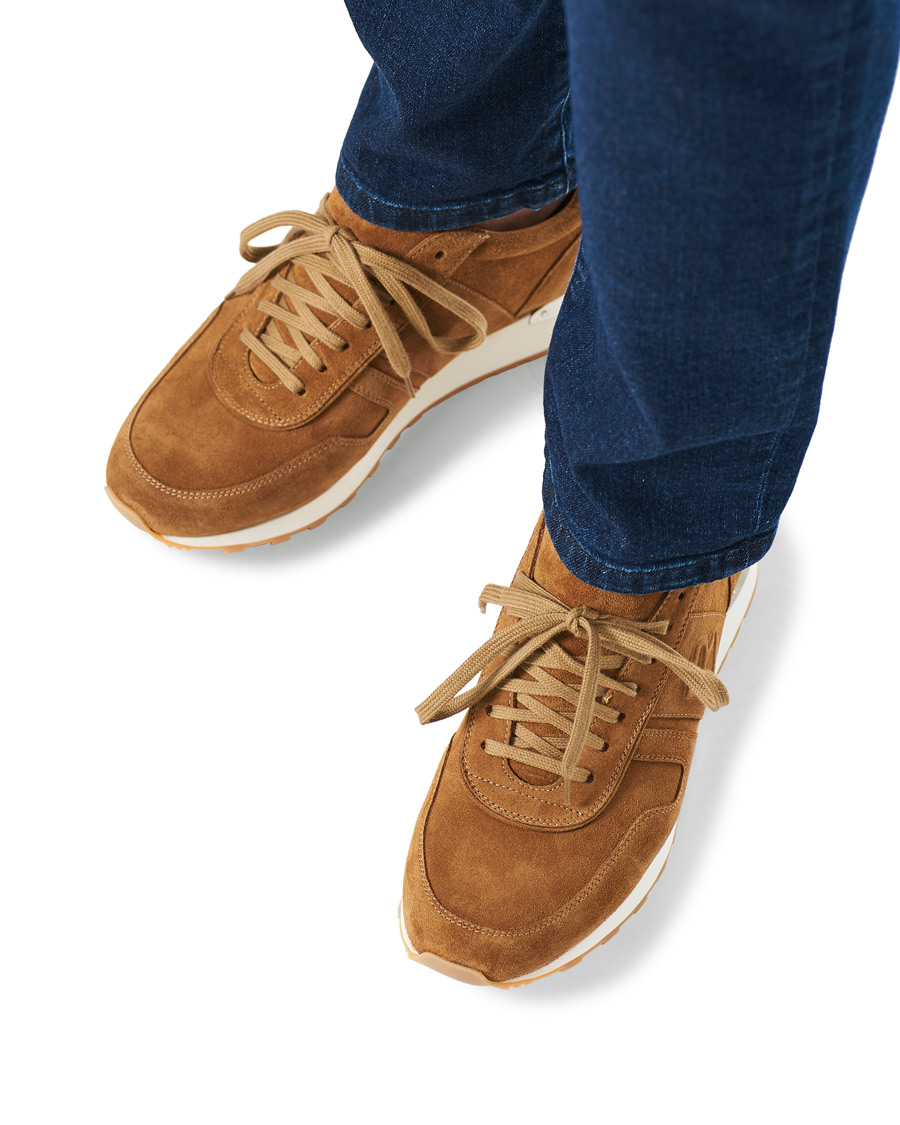 Uomini | Ralph Lauren Purple Label Ethan Running Sneakers Brown Suede | Ralph Lauren Purple Label | Ethan Running Sneakers Brown Suede